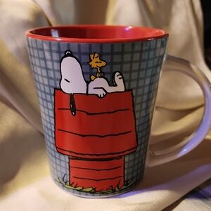 Peanuts Snoopy and Woodstock Red and Gray Collectors Charlie Brown Mug